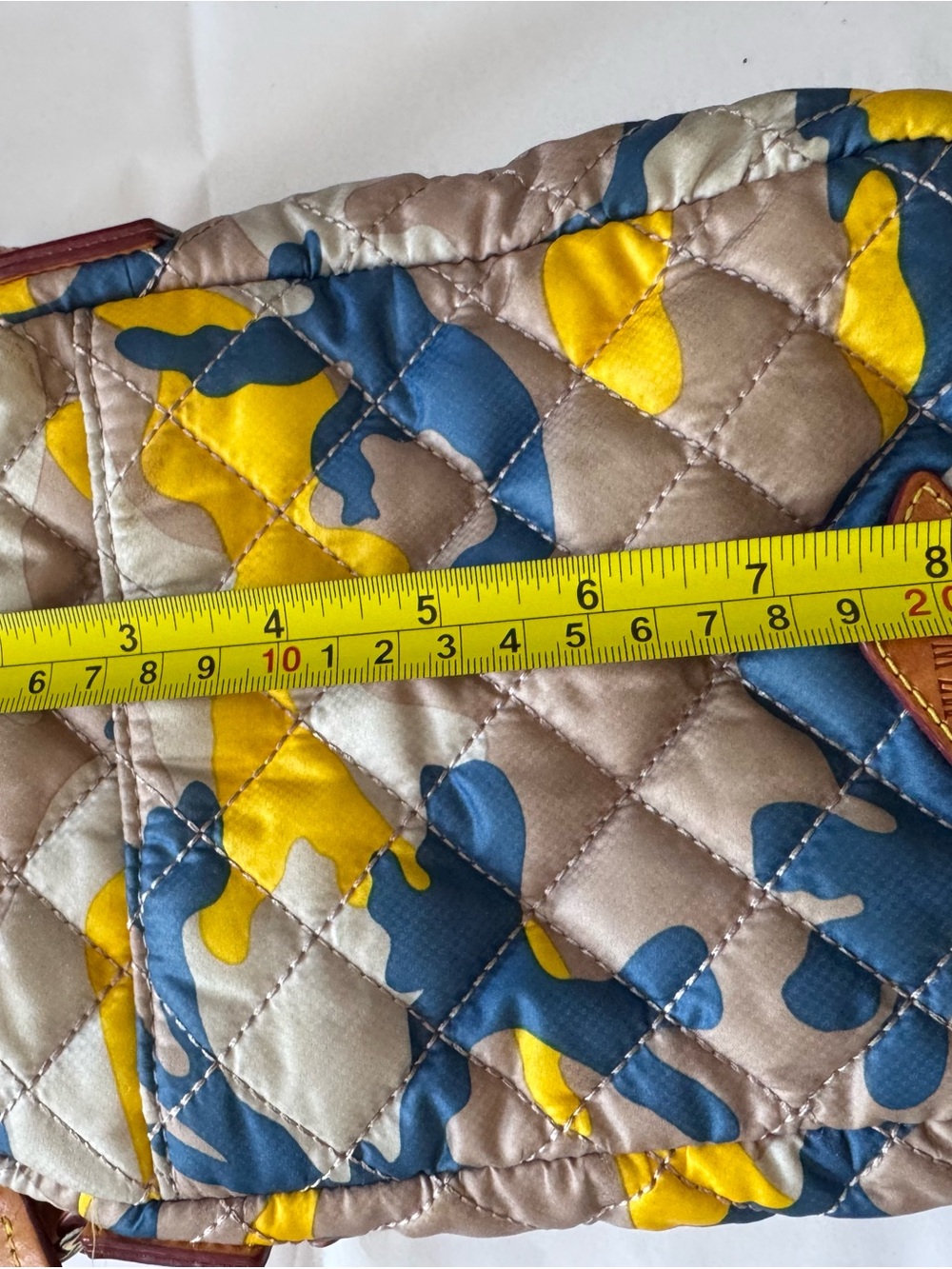 MZ Wallace Quilted Crossbody Bag in Tan, Yellow & Blue - Picture 8 of 8
